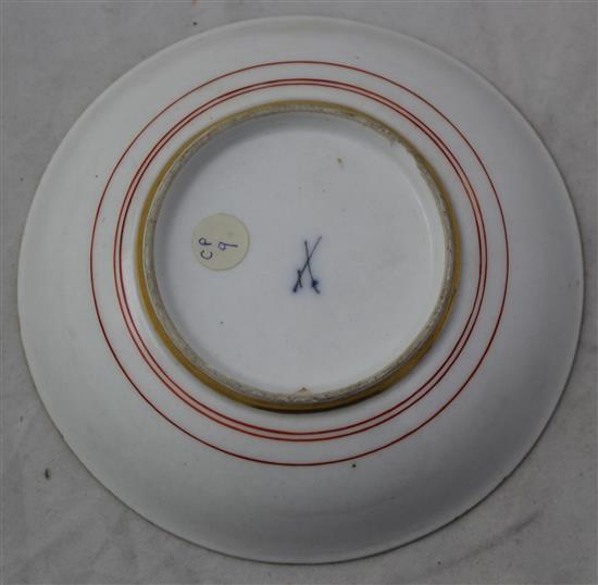 A Meissen saucer, c.1730, diameter 13cm